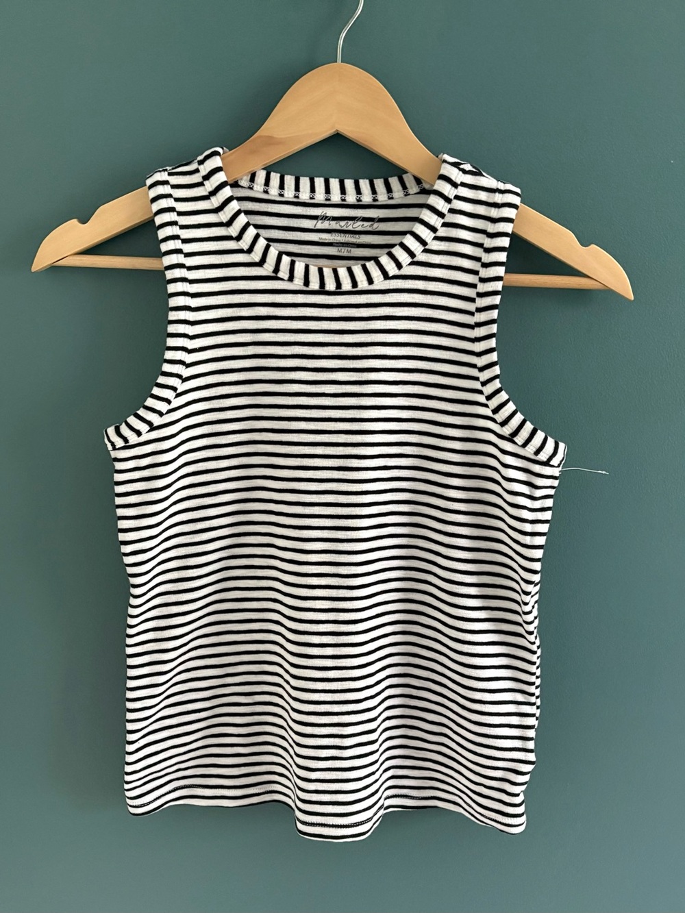 Marled Brand Black & White Striped Tank, Size Medium, NWOT